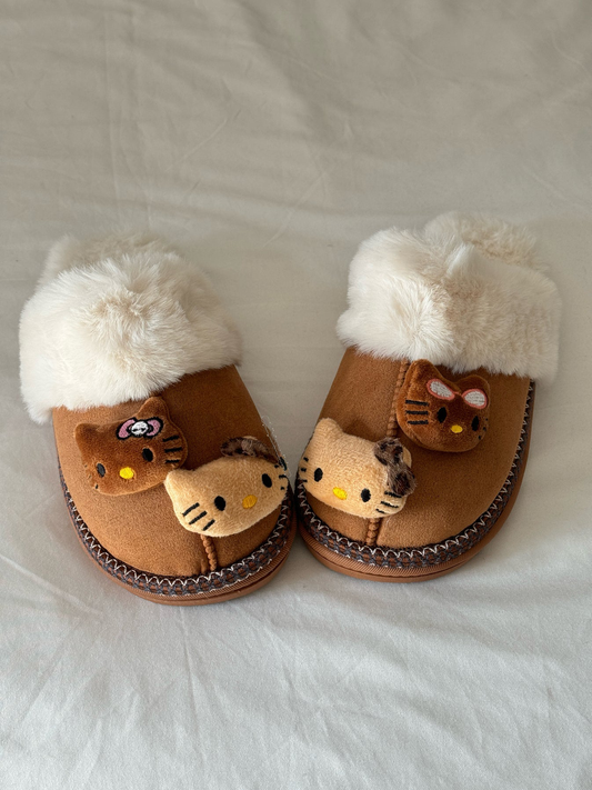 Cozy Kitty Fuzzy Slippers